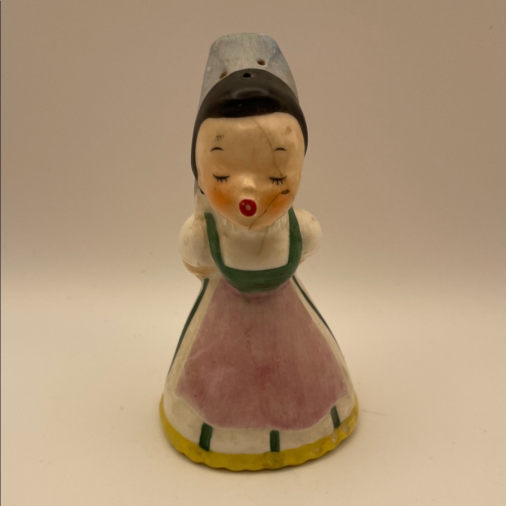 Vintage NANCO Woman Porcelain Salt Shaker - Multicolor